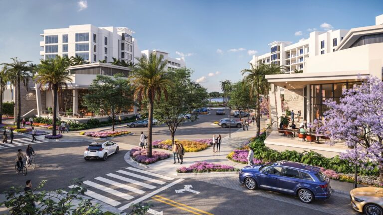Water Club St. Pete Beach entrance and streetscape at Corey Avenue, artist rendering
