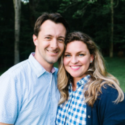 Smiling couple outdoors