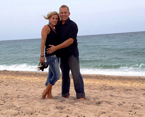 John and Nicole on the beach